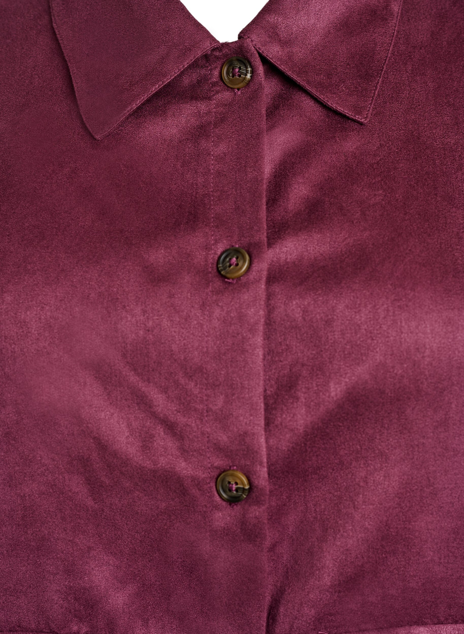 Zizzi Veste courte en su&eacute;dine avec poches, Bordeaux, Packshot image number 2