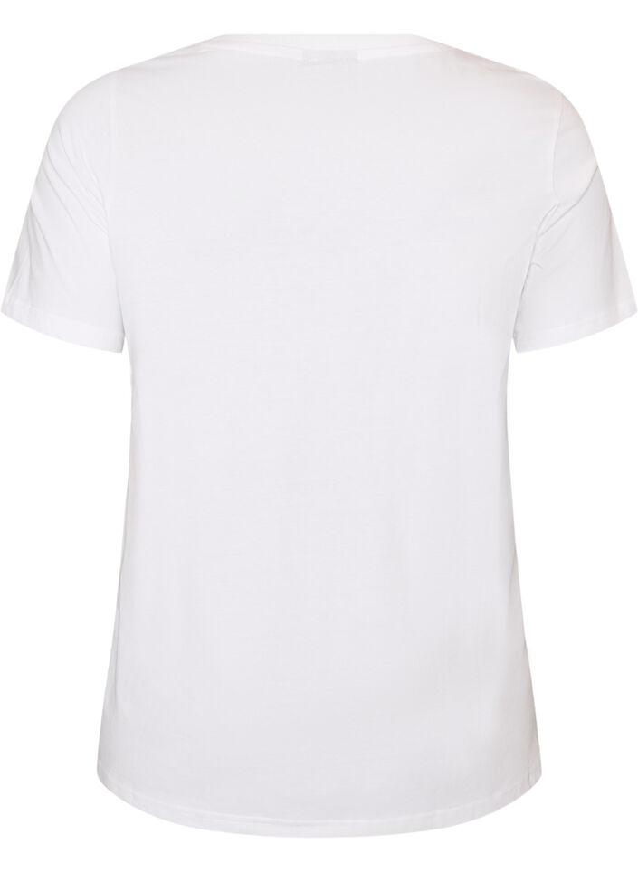 T-Shirt aus Bio-Baumwolle mit dekorativem Motiv, Wei&szlig;, Packshot image number 1