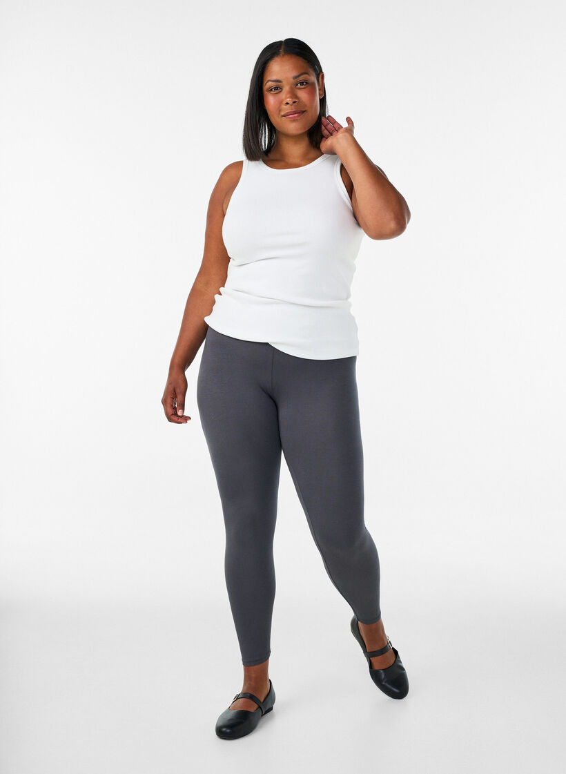 Basic-Leggings aus Viskose, Grau, Model image number 1