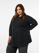 Blouse longue en maille avec boutons boule, Gris anthracite, Model image number 0