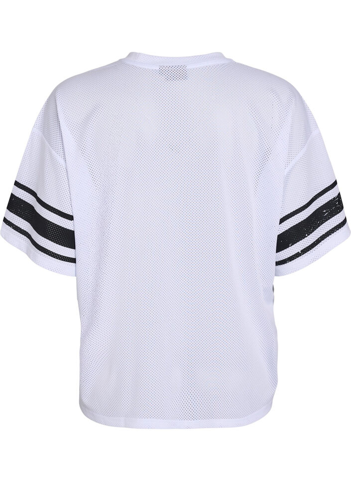 T-shirt sport avec imprimé devant, White, Packshot image number 1