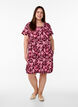 Robe en coton &agrave; manches courtes avec imprim&eacute;, Bordeaux fonc&eacute;, Model image number 1