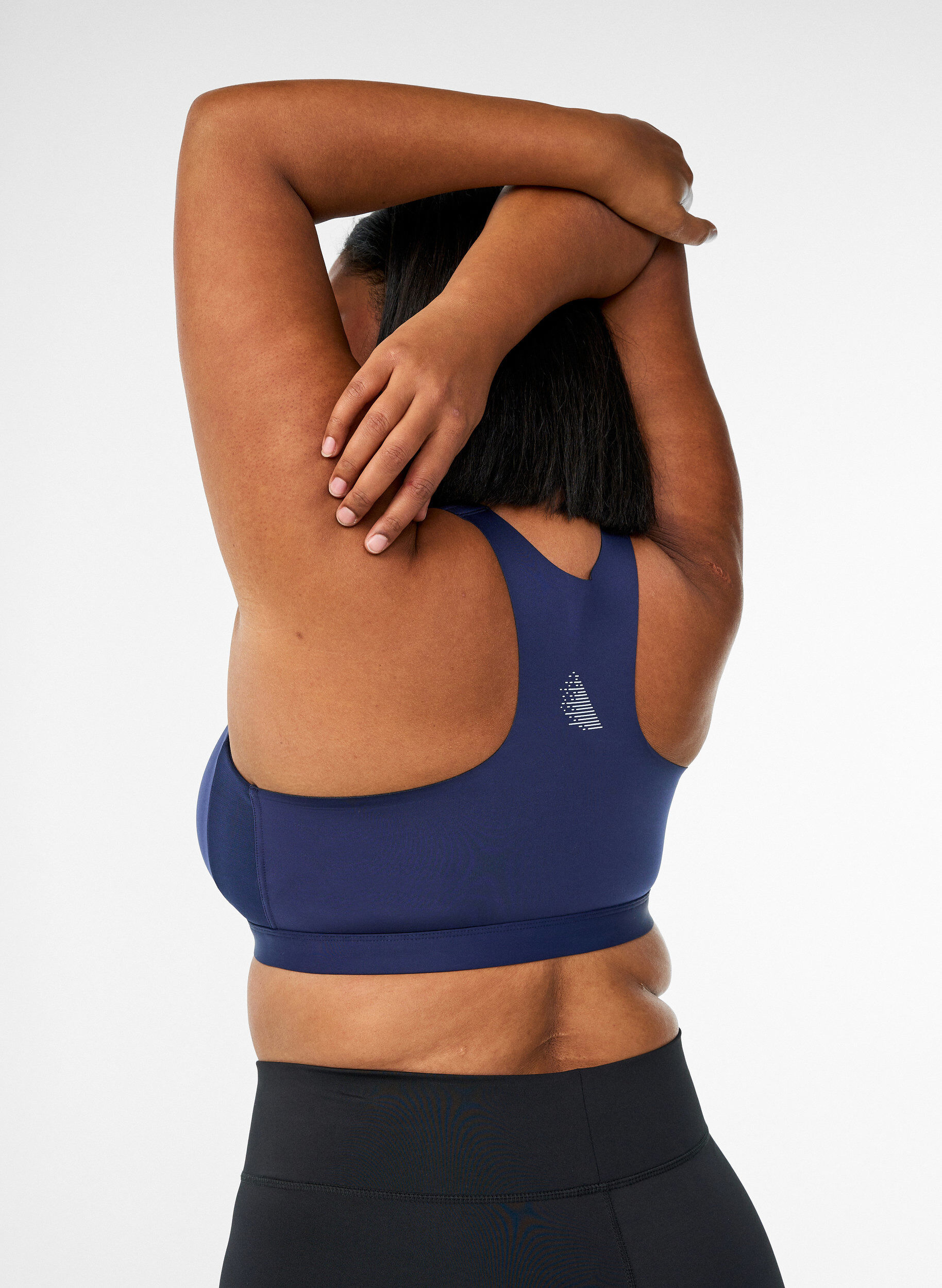 ZizziSport-BH mit Vorderverschluss und hohem Halt, Blau, Model image number 2