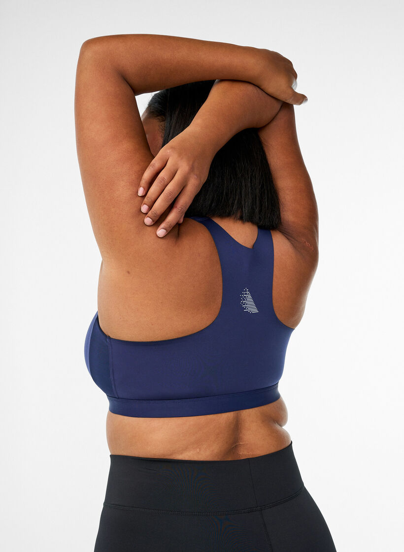 Brassi&egrave;re de sport avec fermeture sur le devant et maintien &eacute;lev&eacute;, Bleu, Model