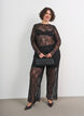 Blouse en mesh avec fleurs et sequins, Noir, Model image number 1