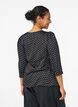 Blouse &agrave; pois avec lien &agrave; nouer et manches 3/4, Noir, Model image number 2