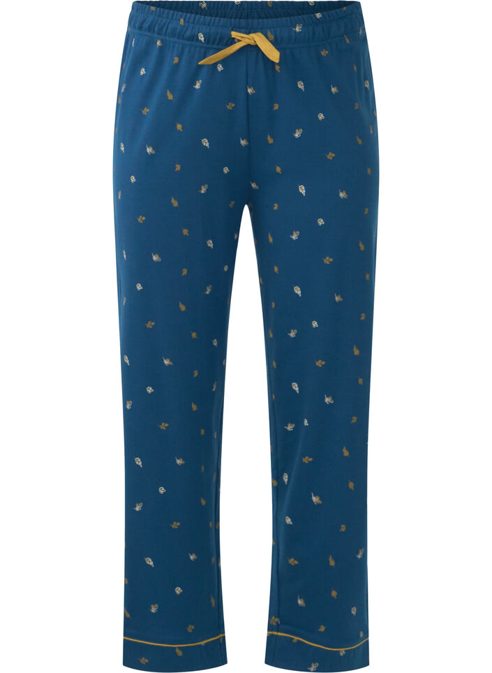 Bas de pyjama en coton imprimé, Blue Opal AOP, Packshot image number 0