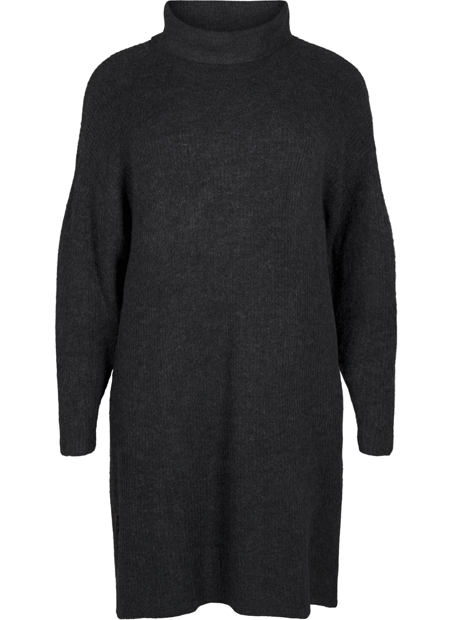 ZizziRobe en tricot et &agrave; col roul&eacute;, Gris anthracite, Packshot image number 0