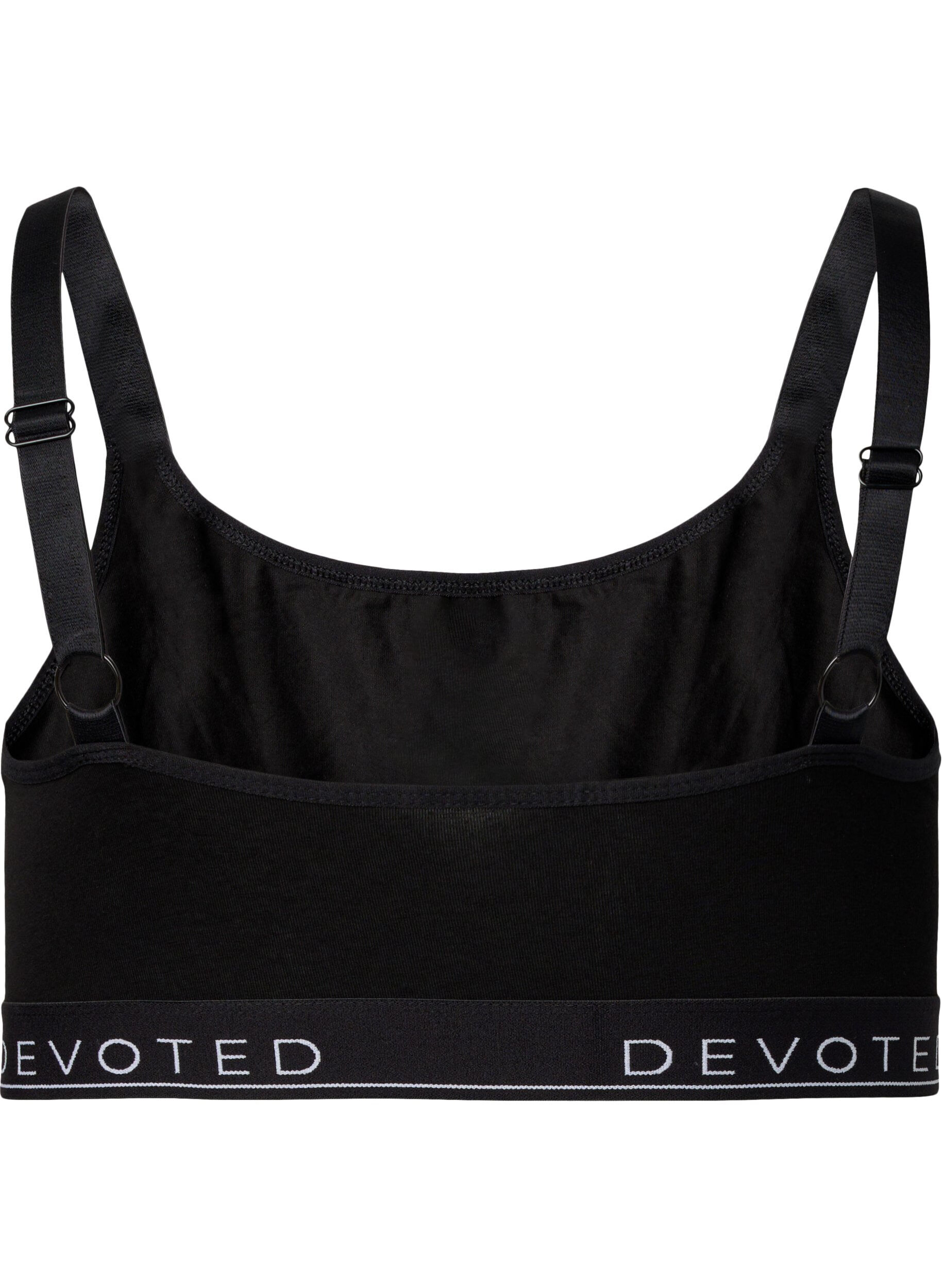ZizziHaut soutien-gorge en coton avec bretelles r&eacute;glables, Noir, Packshot image number 1