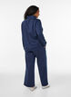 Pantalon de jogging taille haute avec coupe ample, Bleu, Model image number 1
