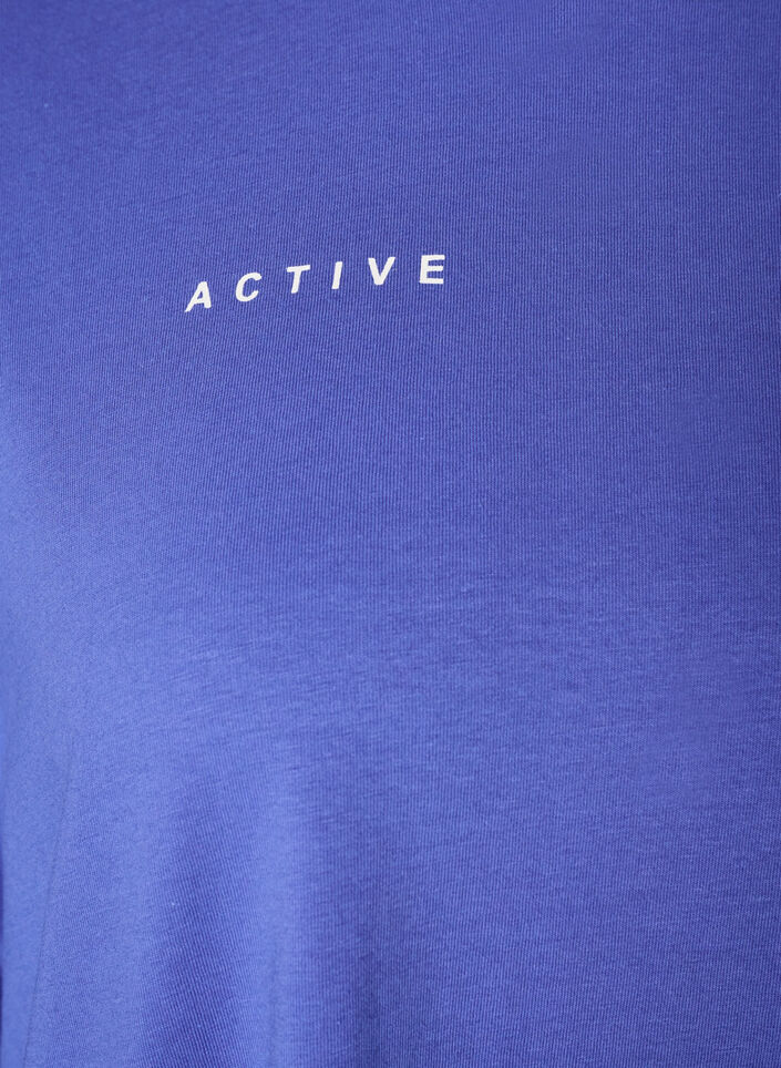 T-shirt en coton bio avec un petit motif sur le devant, Bleu, Packshot image number 3