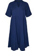 Robe midi coupe &eacute;vas&eacute;e en mousseline de coton, Bleu, Packshot image number 0