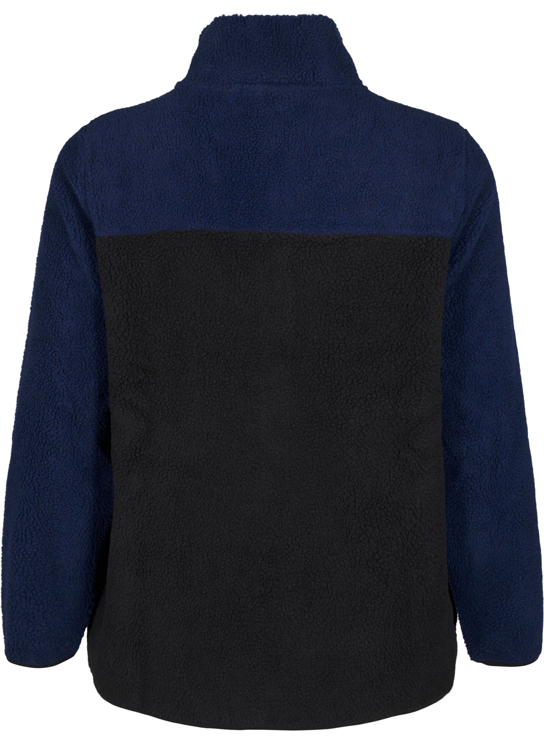 Zizzi Teddyjacke mit Farbblock, Night Sky comb., Packshot image number 1