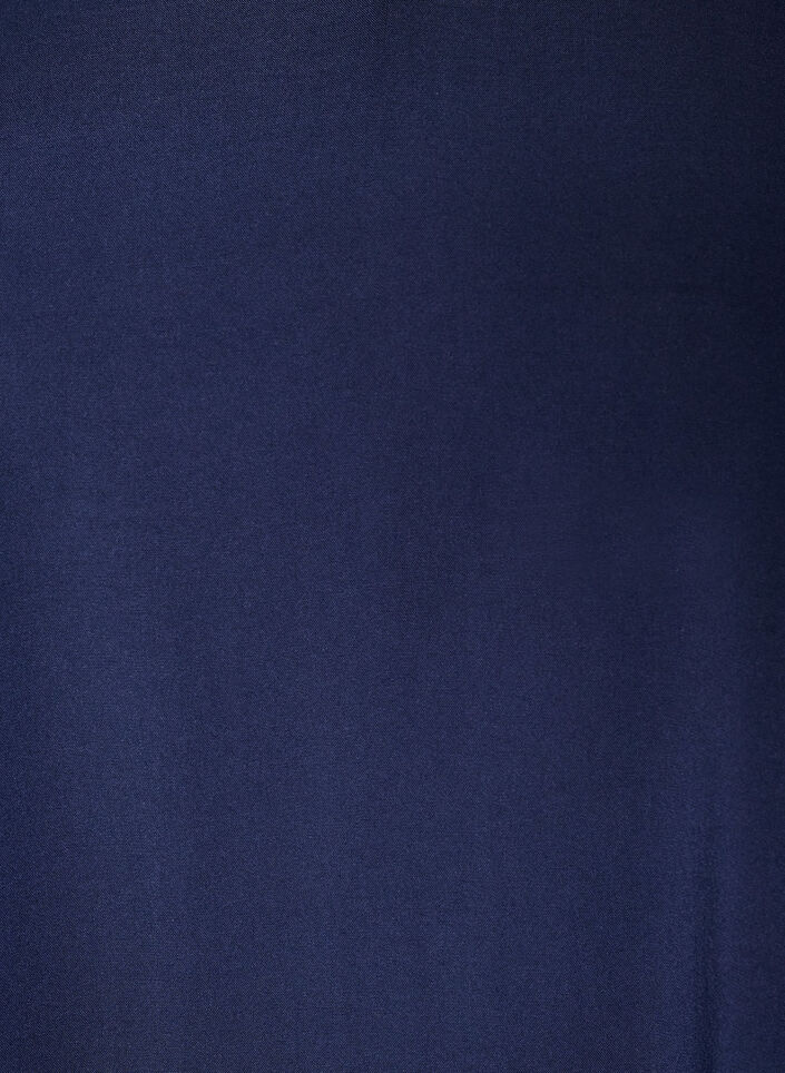 Blouse en viscose avec col en V et ourlet arrondi, Bleu, Packshot image number 2