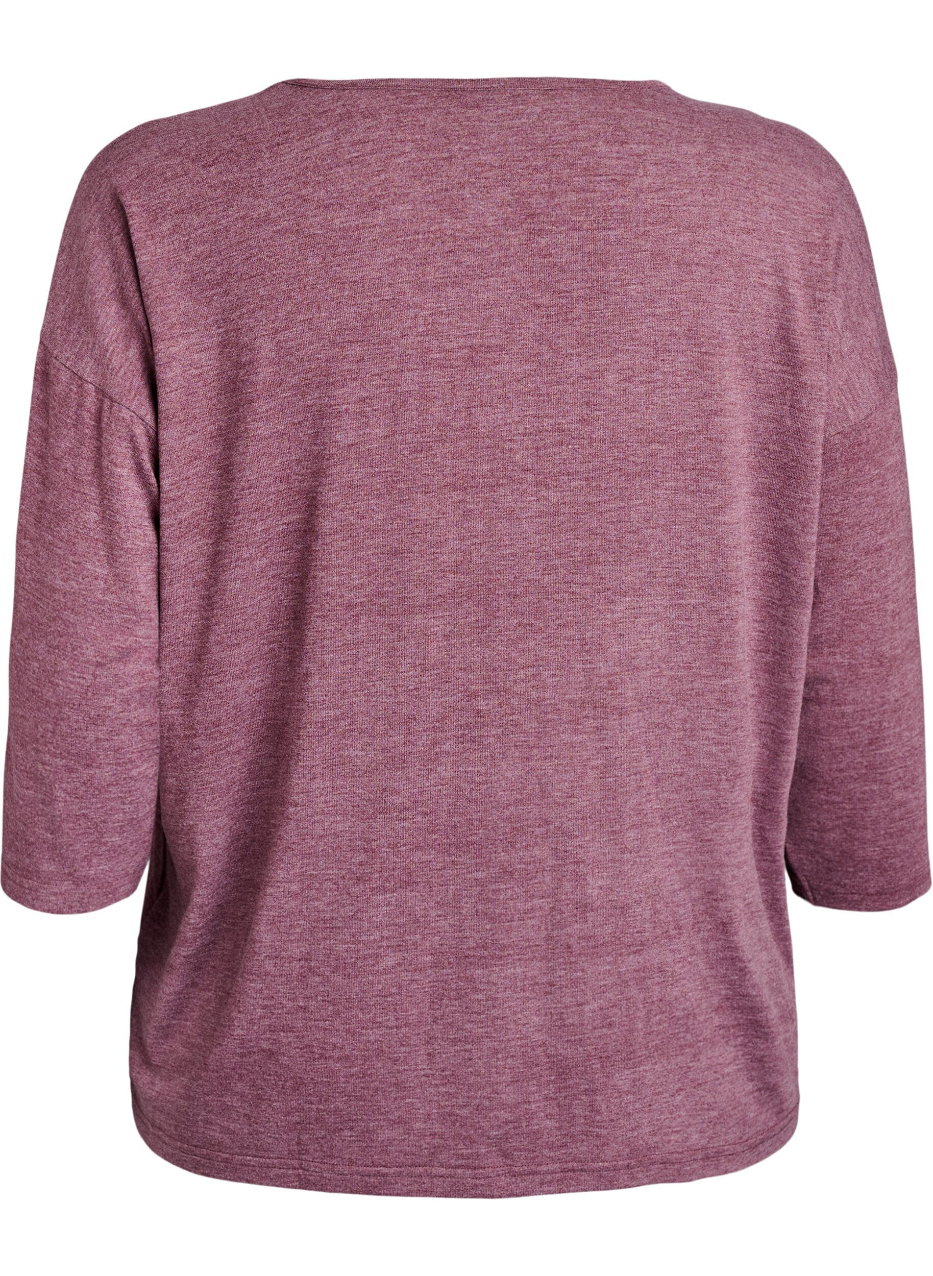 Zizzi FLASH &ndash; Blouse en jersey avec manches 3/4, Bordeaux, Packshot image number 1