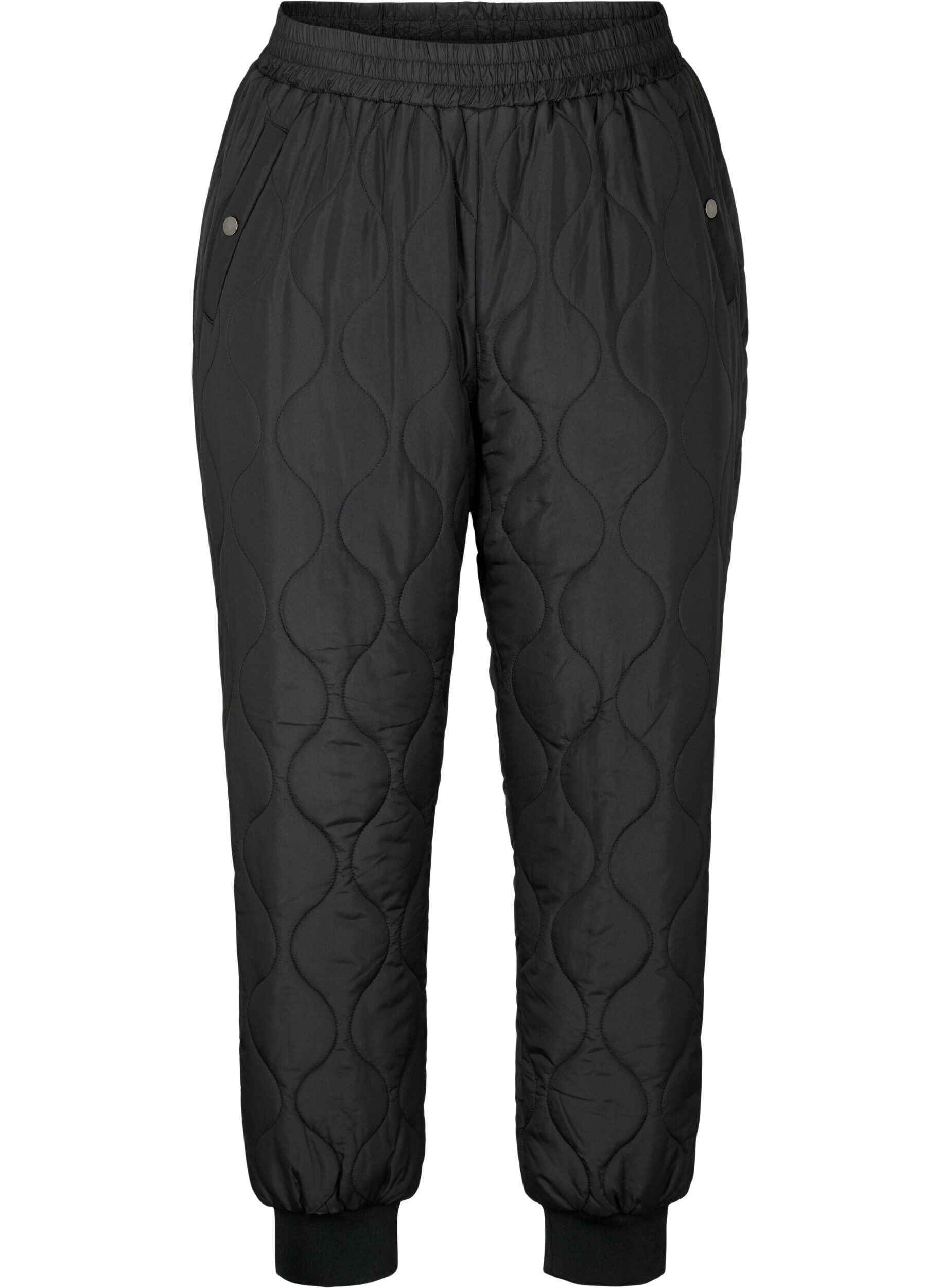 Zizzi Gesteppte Thermohosen, Black, Packshot image number 0