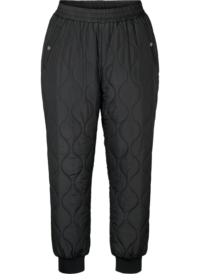 Gesteppte Thermohosen, Black, Packshot image number 0