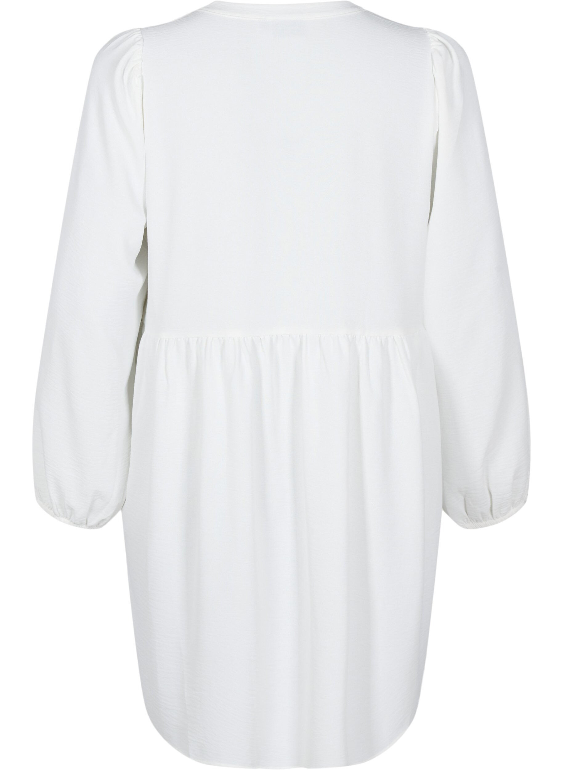 Zizzi FLASH - Robe courte avec des plis et des manches longues, Blanc, Packshot image number 1