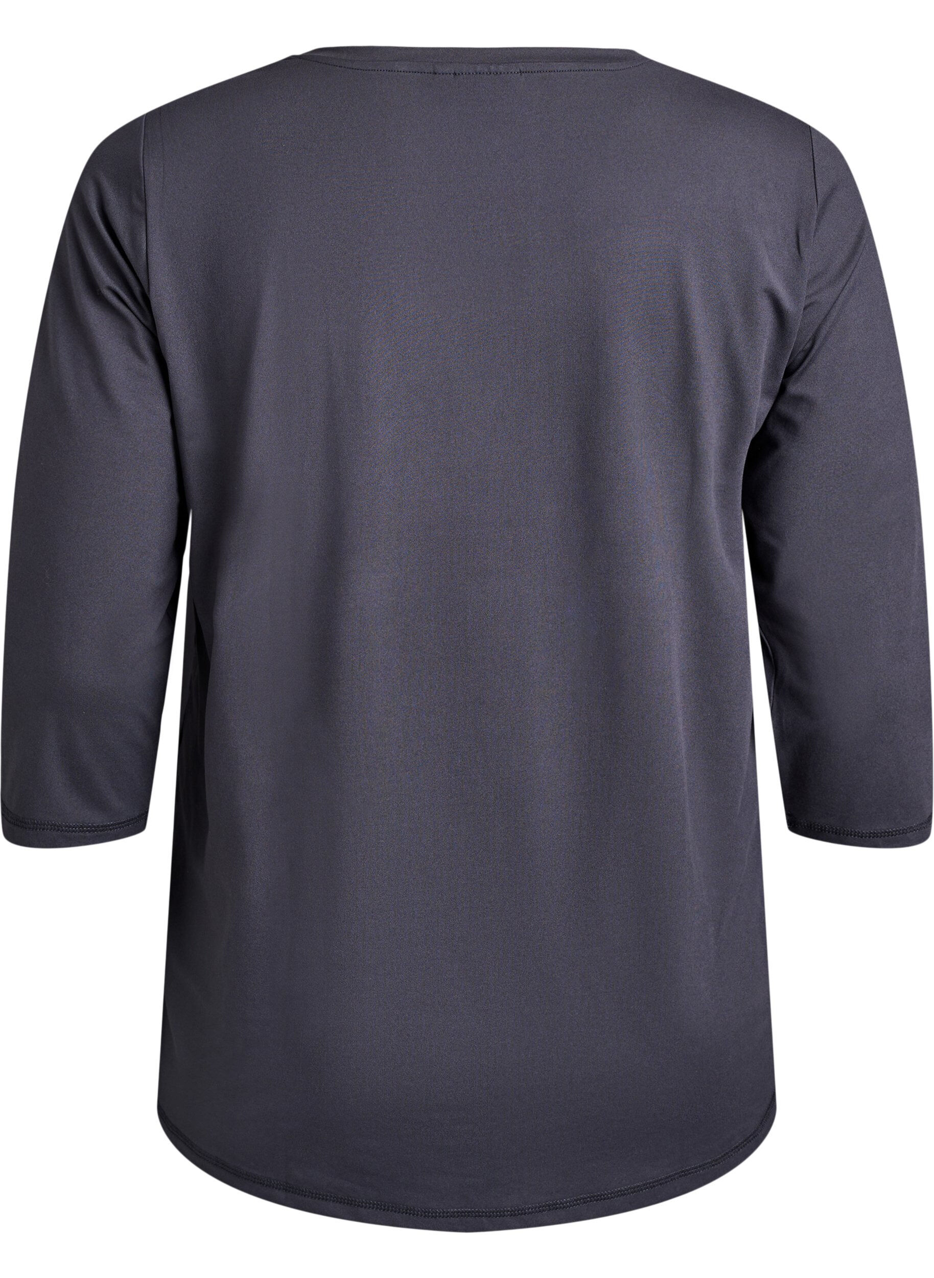 Zizzi Trainingsshirt mit 3/4-&Auml;rmeln, Grau, Packshot image number 1