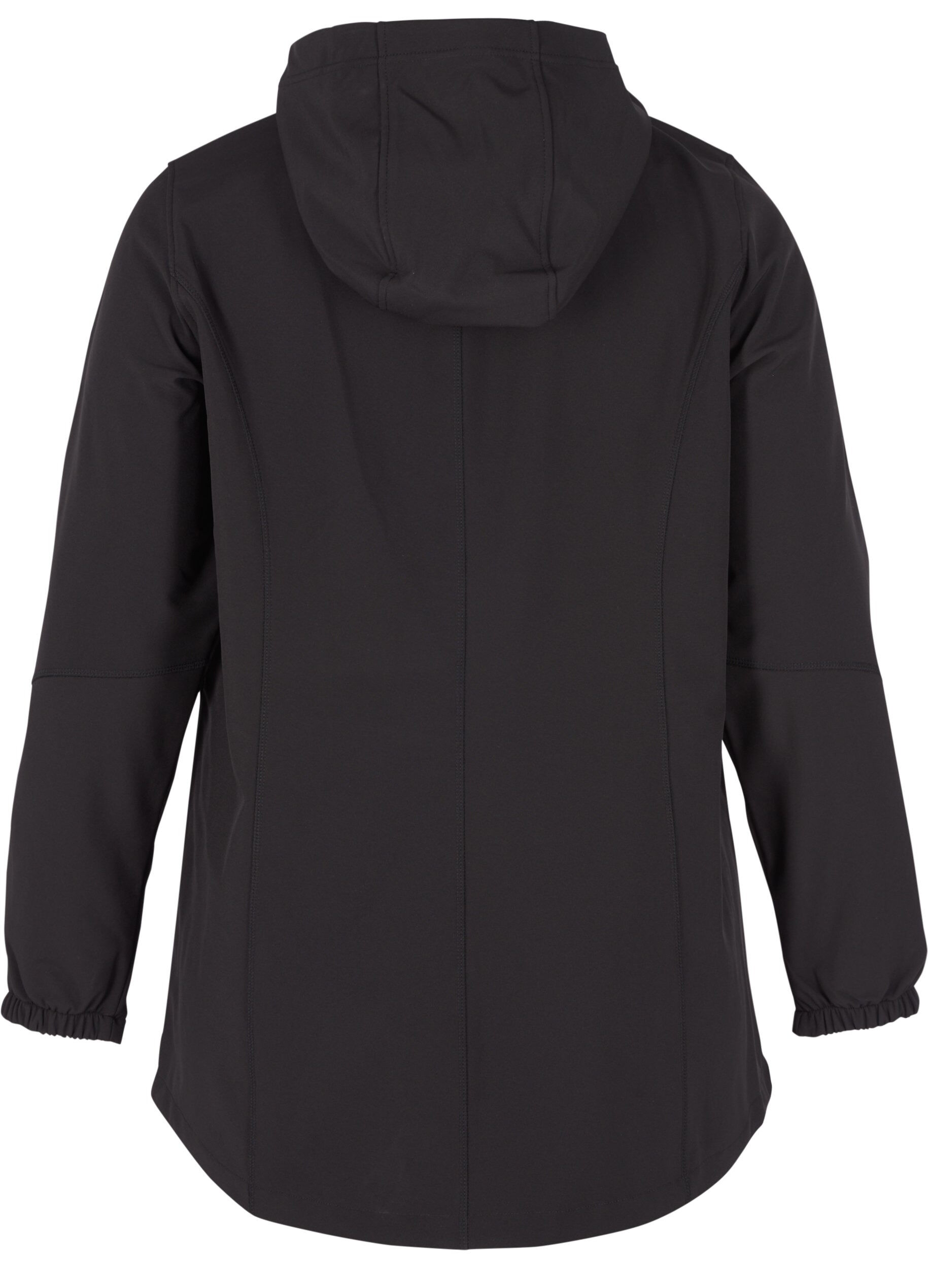 Zizzi Veste softshell courte &agrave; capuche, Black, Packshot image number 1