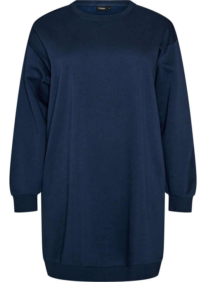 Robe sweat ample avec poches, Bleu, Packshot image number 0