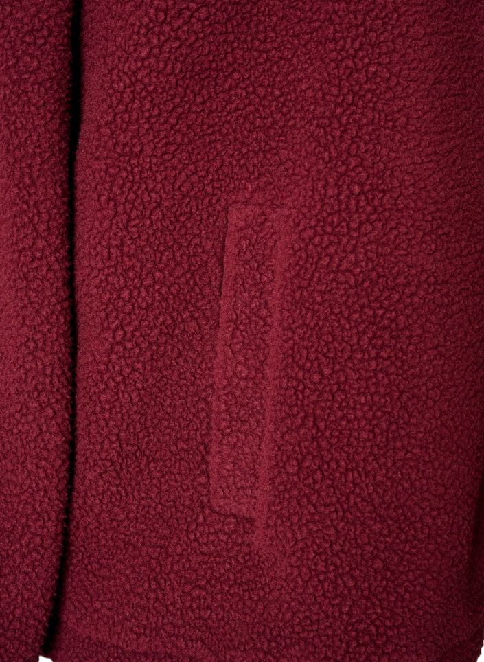 Veste teddy avec finitions en broderie anglaise et col montant, Bordeaux, Packshot image number 3