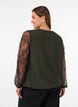 Bluse mit &Auml;rmeln aus Spitze und Ballonform, Gr&uuml;n, Model image number 2