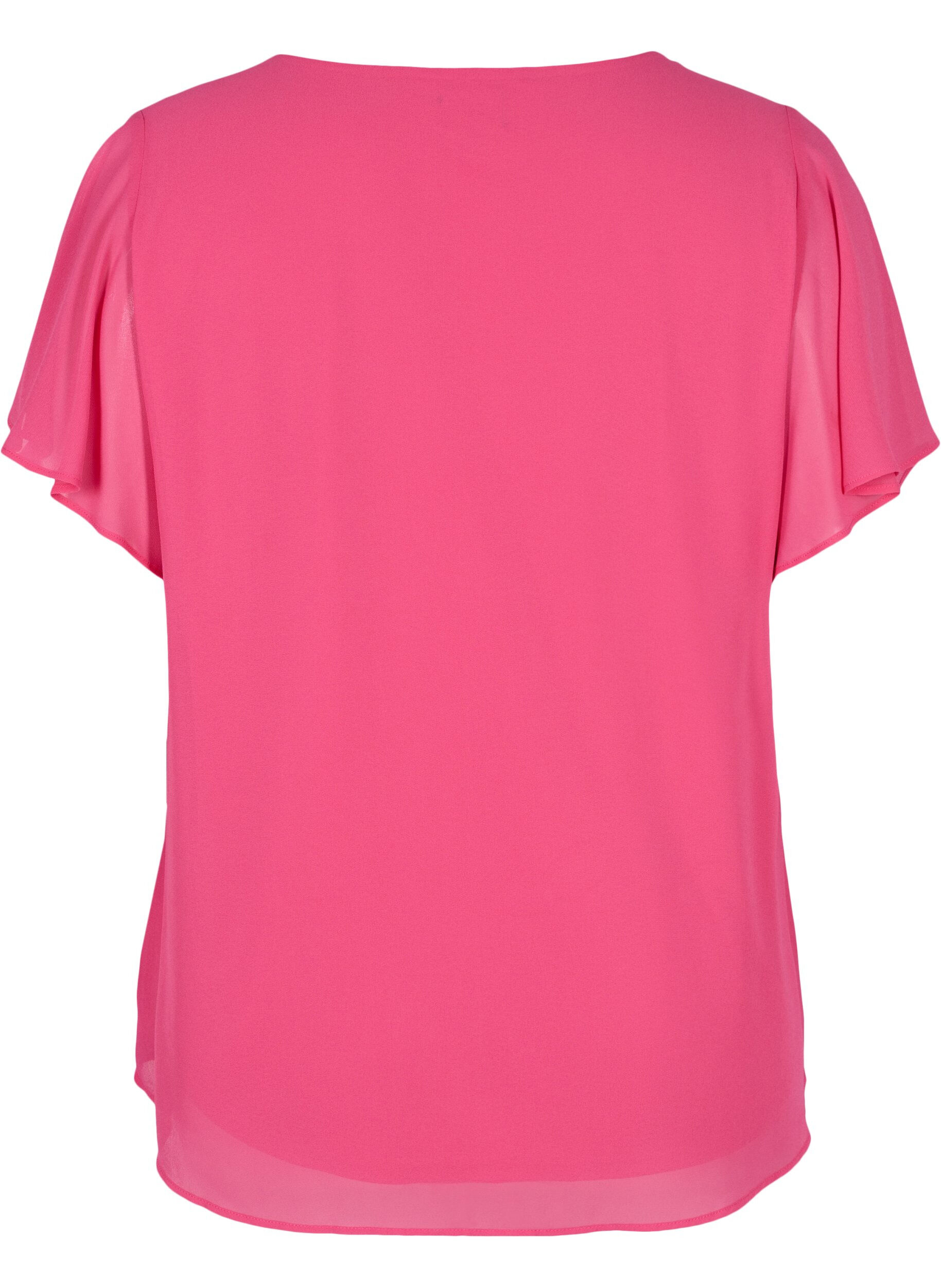 Zizzi Blouse manches courtes, Magenta, Packshot image number 1