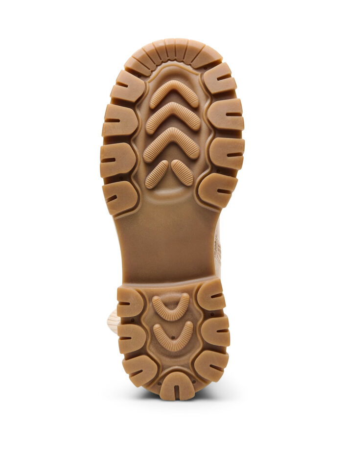 Bottines &agrave; semelle &eacute;paisse en su&eacute;dine, Beige, Packshot image number 5