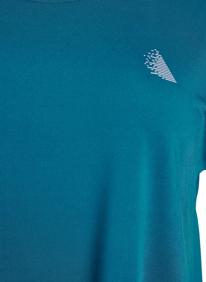 T-shirt long de sport, Bleu p&eacute;trole, Packshot image number 2