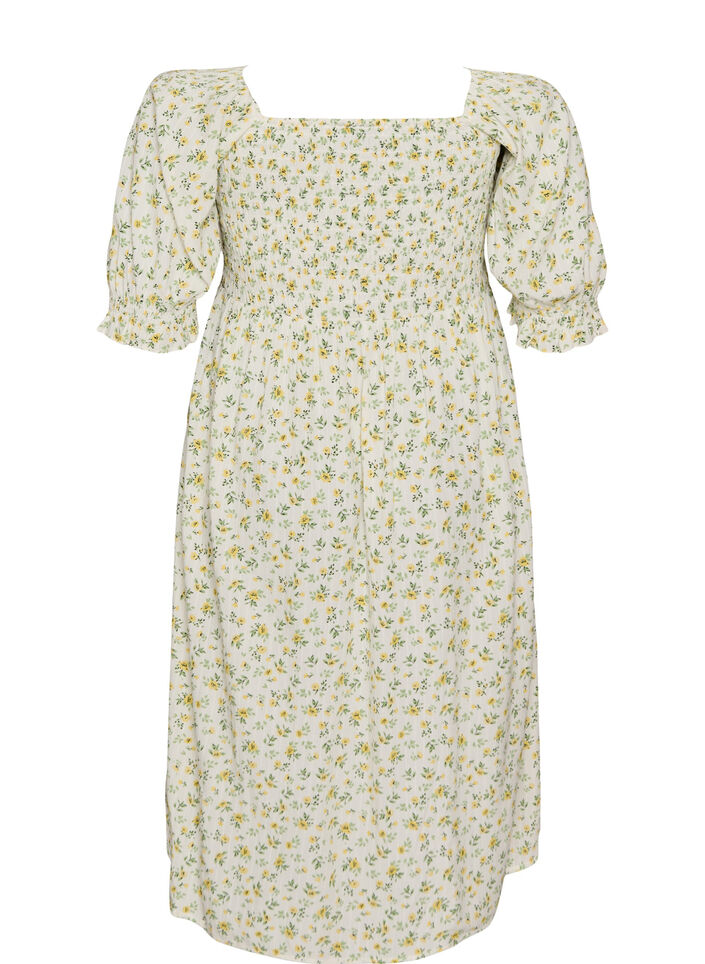 Gebl&uuml;mtes Sommerkleid aus Viskose, Wei&szlig;, Packshot image number 1