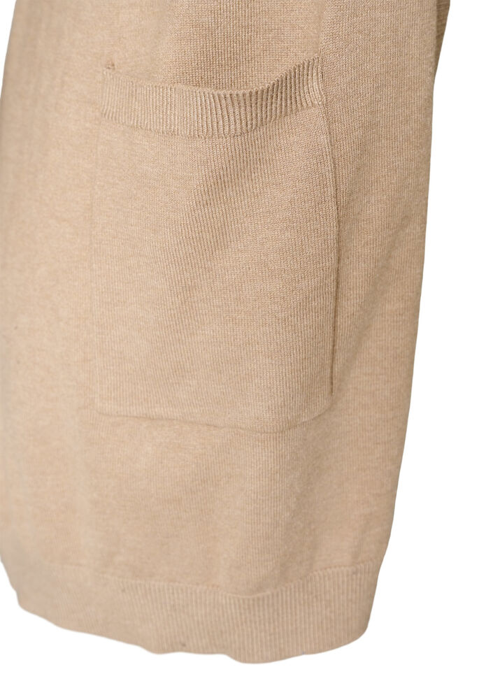 Lange Strickjacke aus einer Viskosemischung, Beige, Packshot image number 3