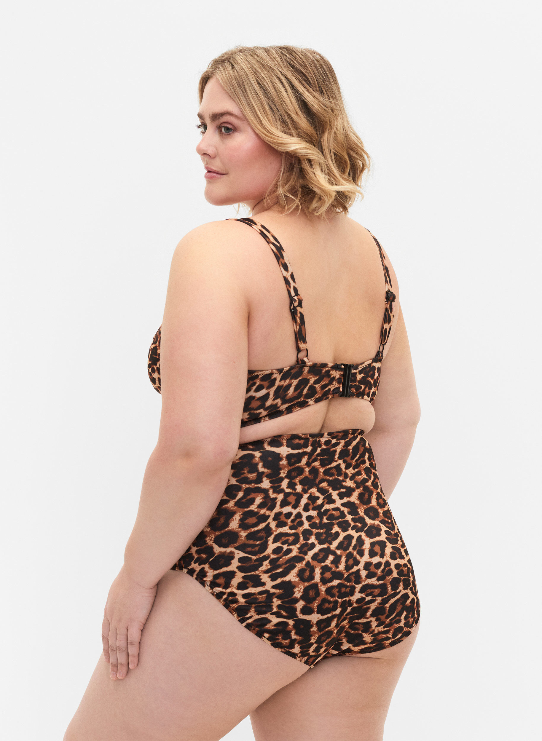 Zizzi Hoch taillierte Bikini-Hose mit Leopardenprint, Leopard Print, Model image number 1