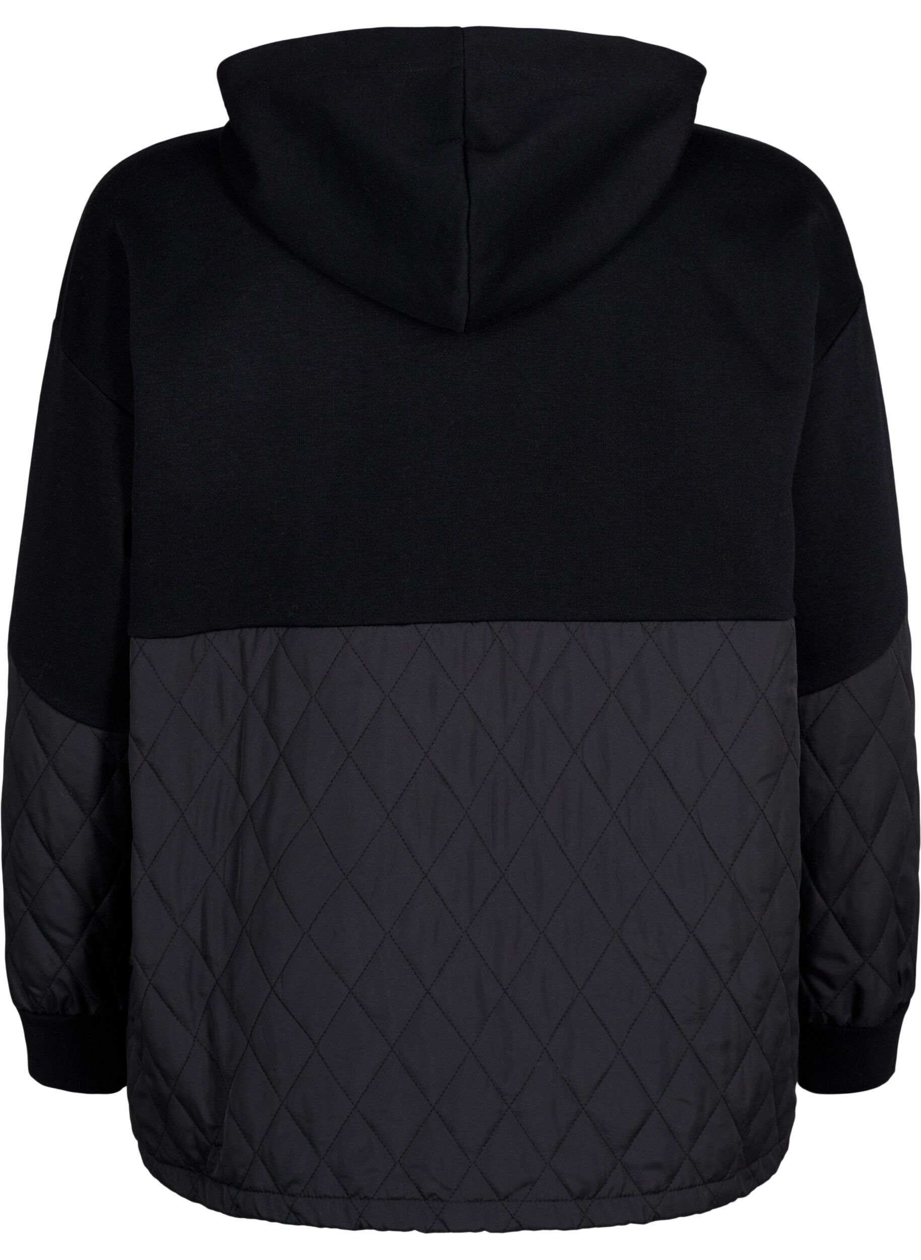 Zizzi Sweat &agrave; capuche rembourr&eacute;, Black, Packshot image number 1