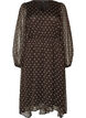 Robe en mousseline &agrave; pois et manches longues, Marron, Packshot image number 0