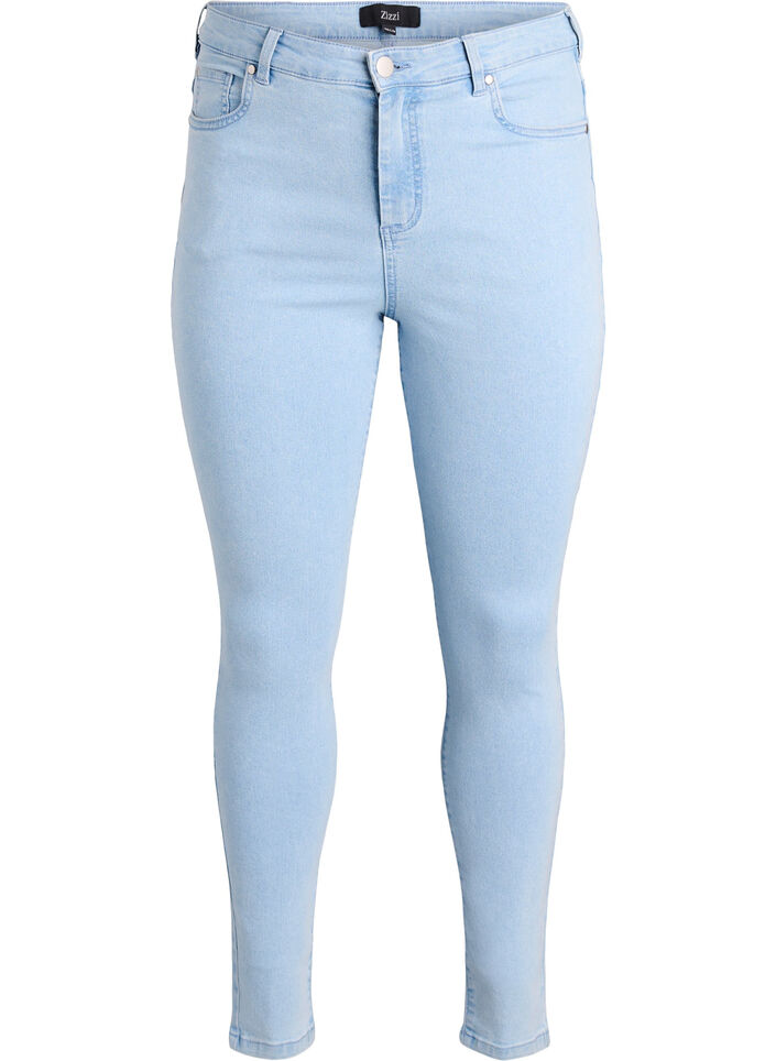 Jean Amy taille haute coupe super slim, Bleu Clair, Packshot image number 0