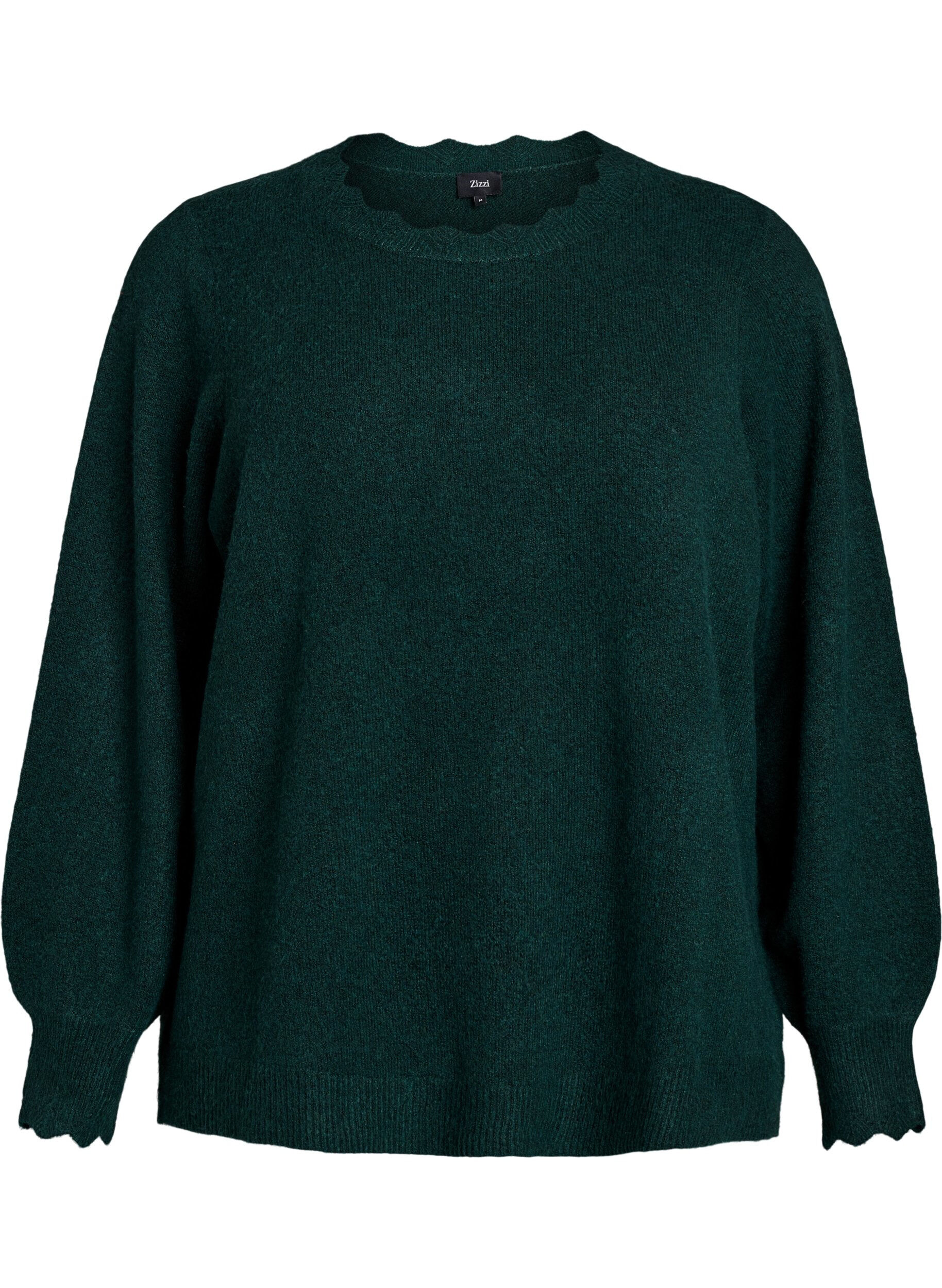 Blouse en maille &agrave; bords ondul&eacute;s