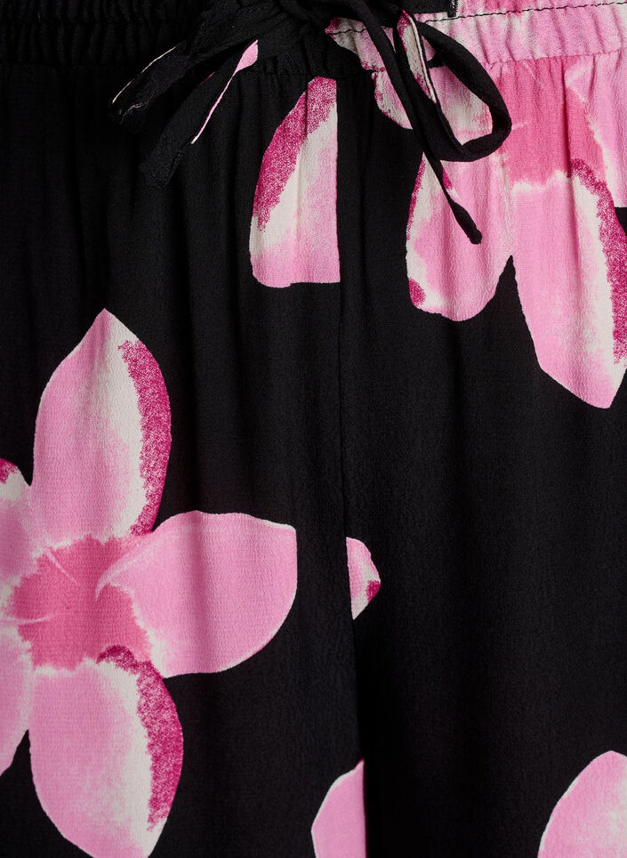 Lockere Viskosehose mit Print, Schwarz, Packshot image number 2