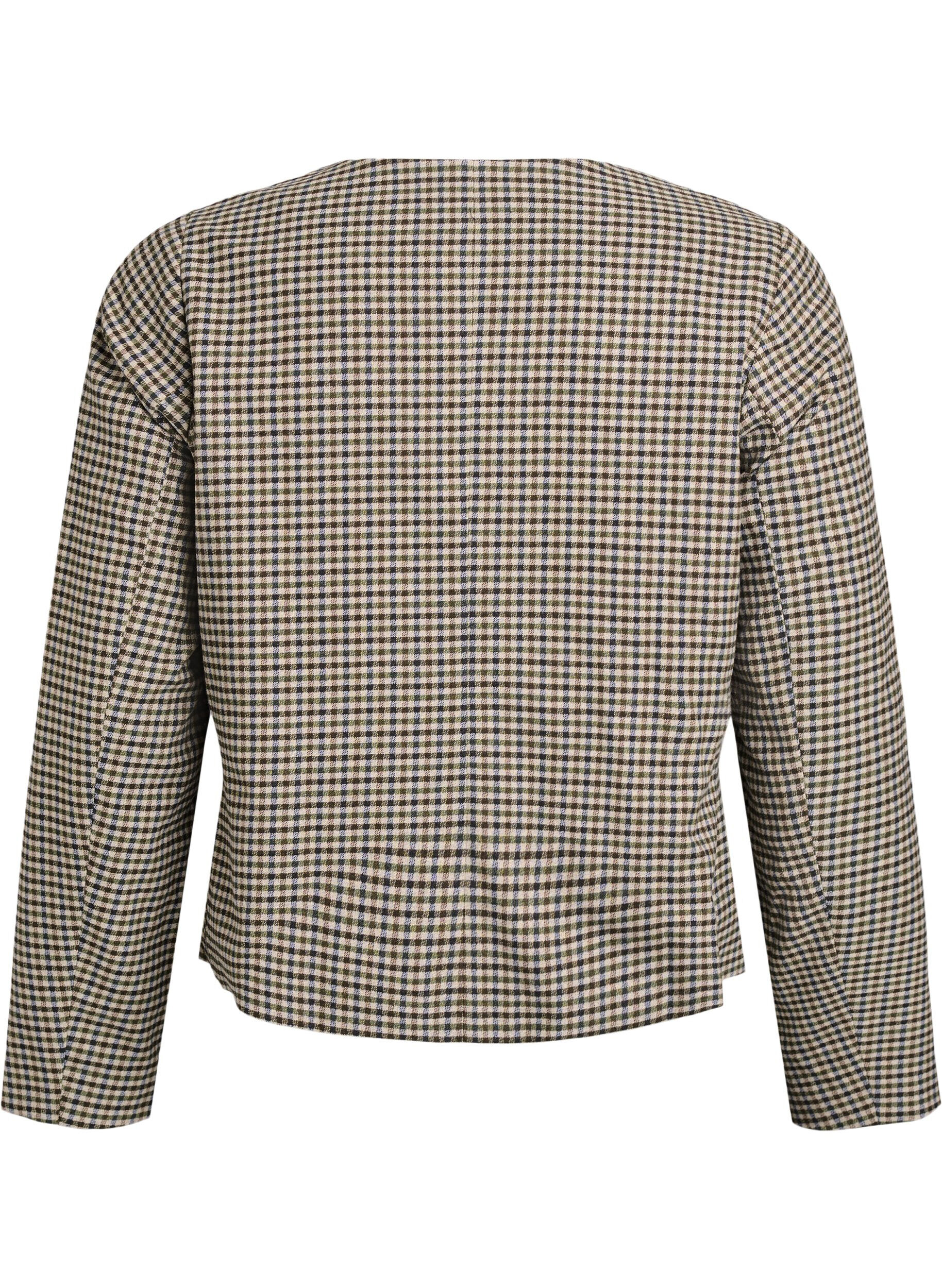 Zizzi Kurze Jacke mit goldfarbenen Kn&ouml;pfen, Braun, Packshot image number 1