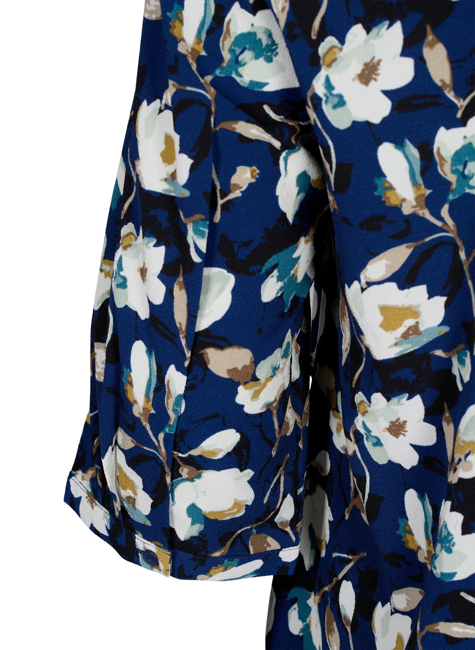 Zizzi Florale Bluse mit 3/4-&Auml;rmeln, P. Blue Flower AOP, Packshot image number 3