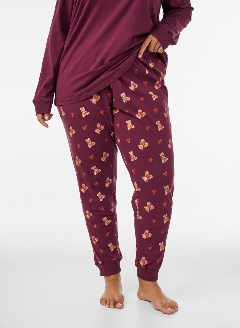 Bedruckte Pyjamahose, Rot, Model image number 0