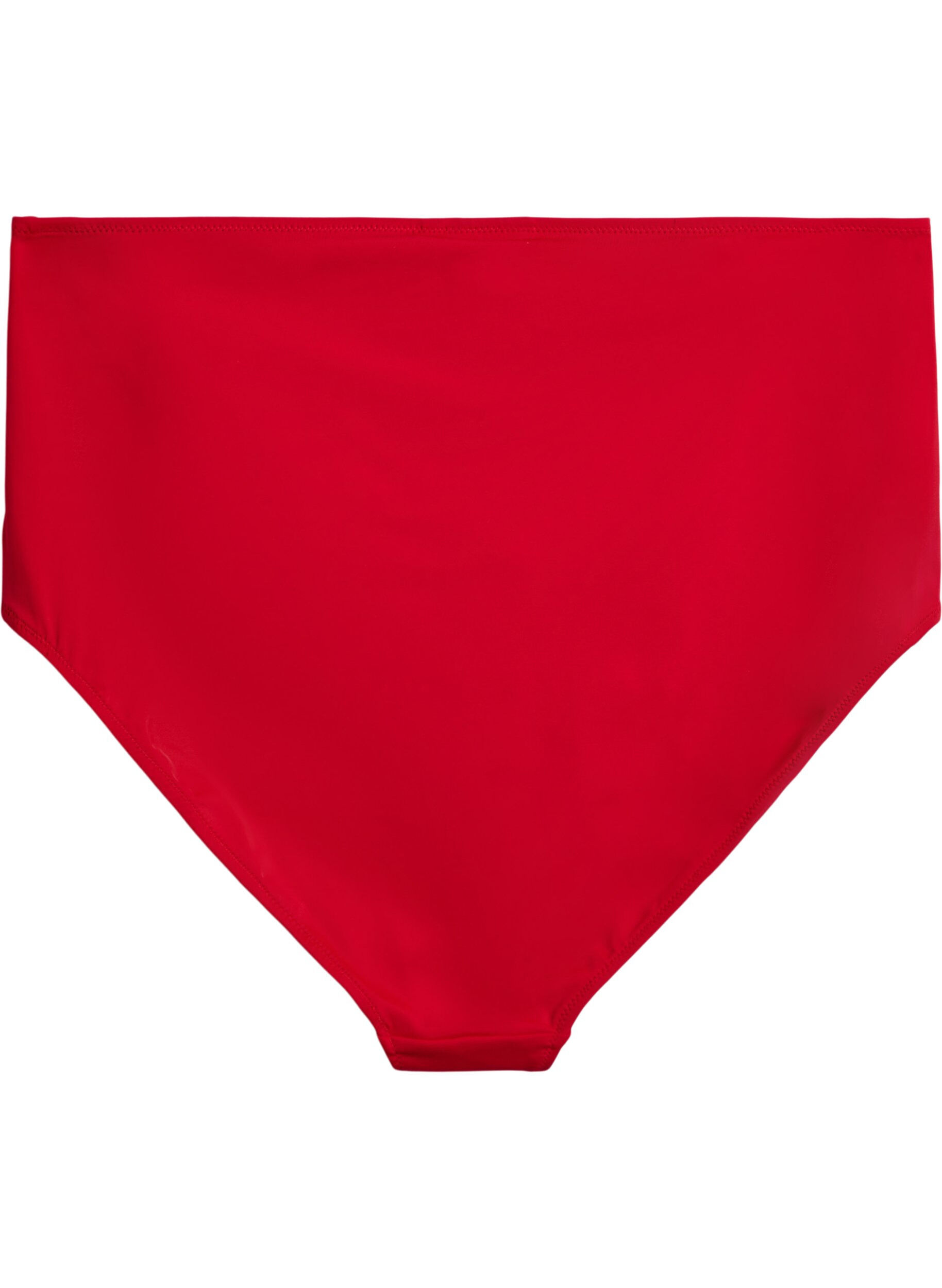Zizzi Bas de bikini &agrave; taille haute, Rouge, Packshot image number 1