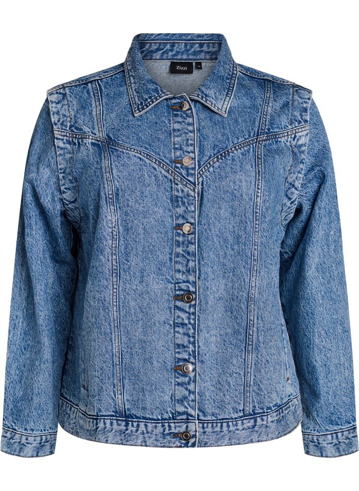Veste en jean avec manches amovibles, Bleu Clair, Packshot image number 0