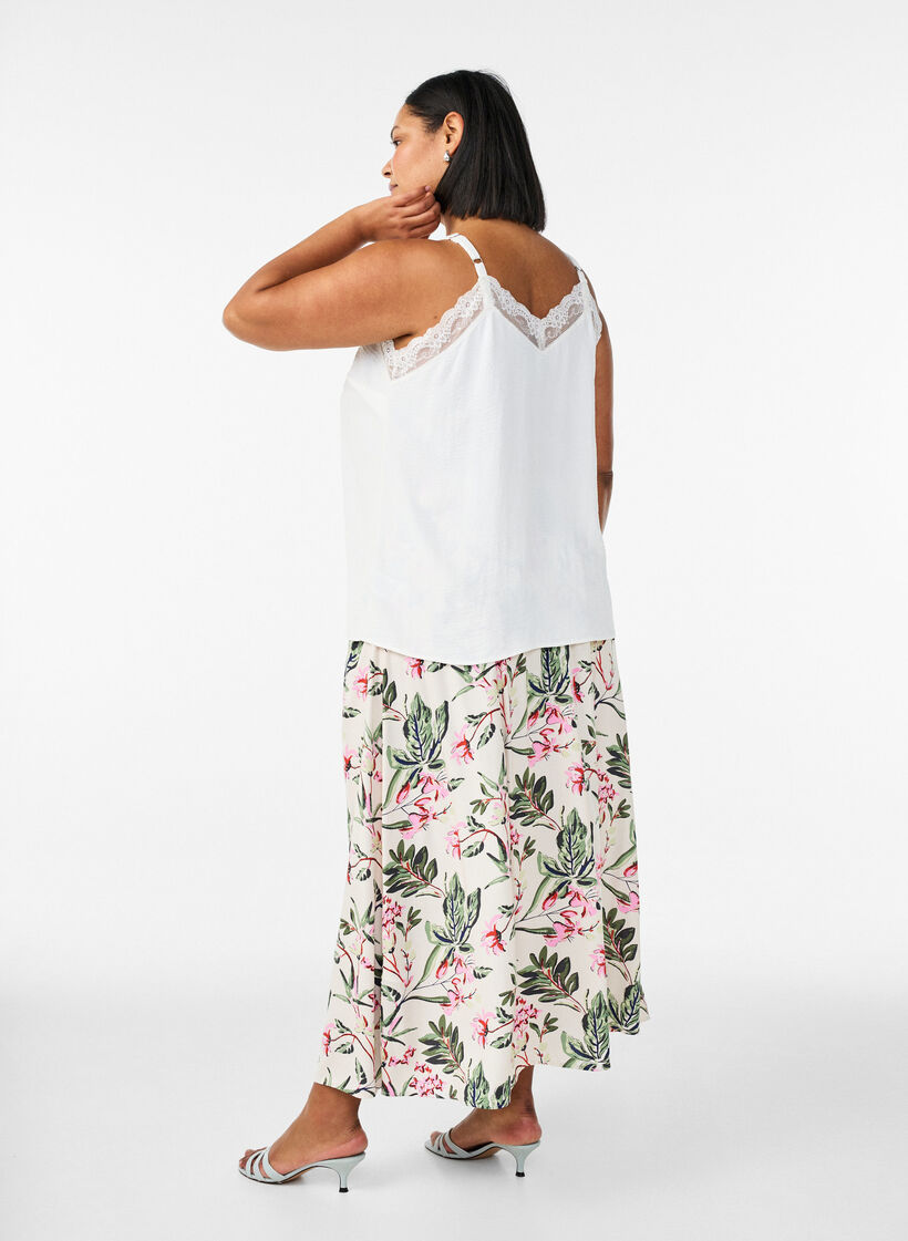 Maxirock aus Viskose mit Smock, Vanille, Model image number 1
