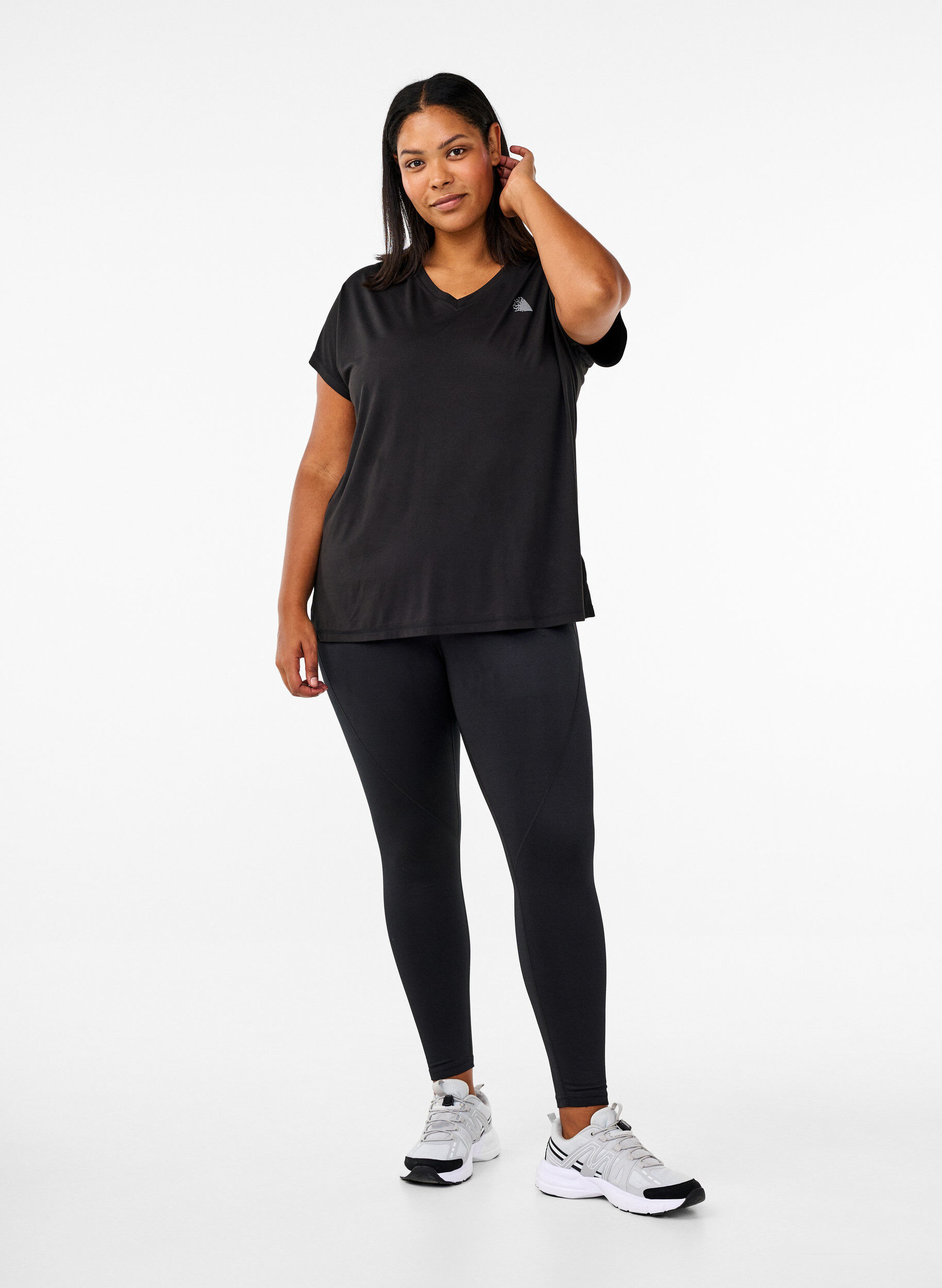 Zizzi Collants d'entra&icirc;nement avec doublure polaire, Noir, Model image number 1