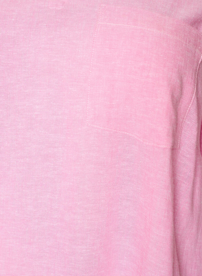 Linen and viscose tunic with A-shape, Pink, Packshot image number 2