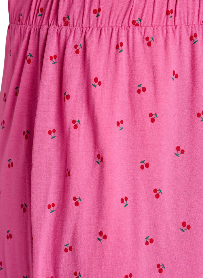 Short de pyjama en jersey de viscose avec un imprim&eacute; int&eacute;gral, Rose, Packshot image number 2