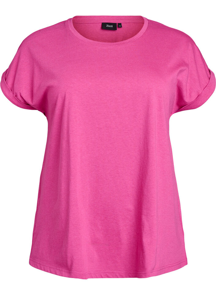 Kurz&auml;rmliges T-Shirt aus einer Baumwollmischung, Rot, Packshot image number 0