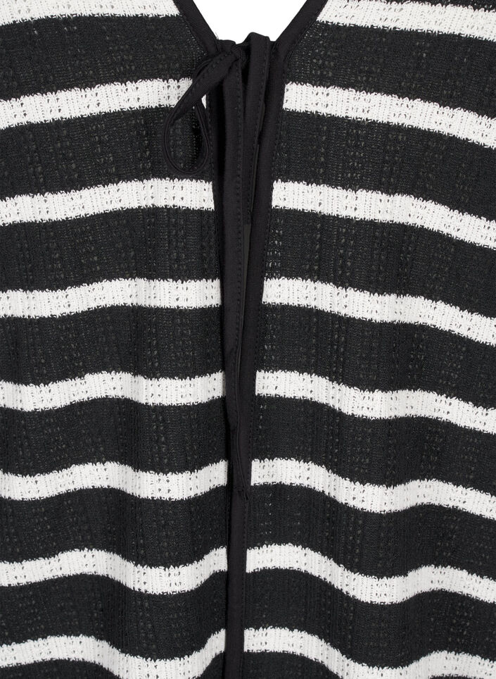 Cardigan avec liens, Black White stripe, Packshot image number 2