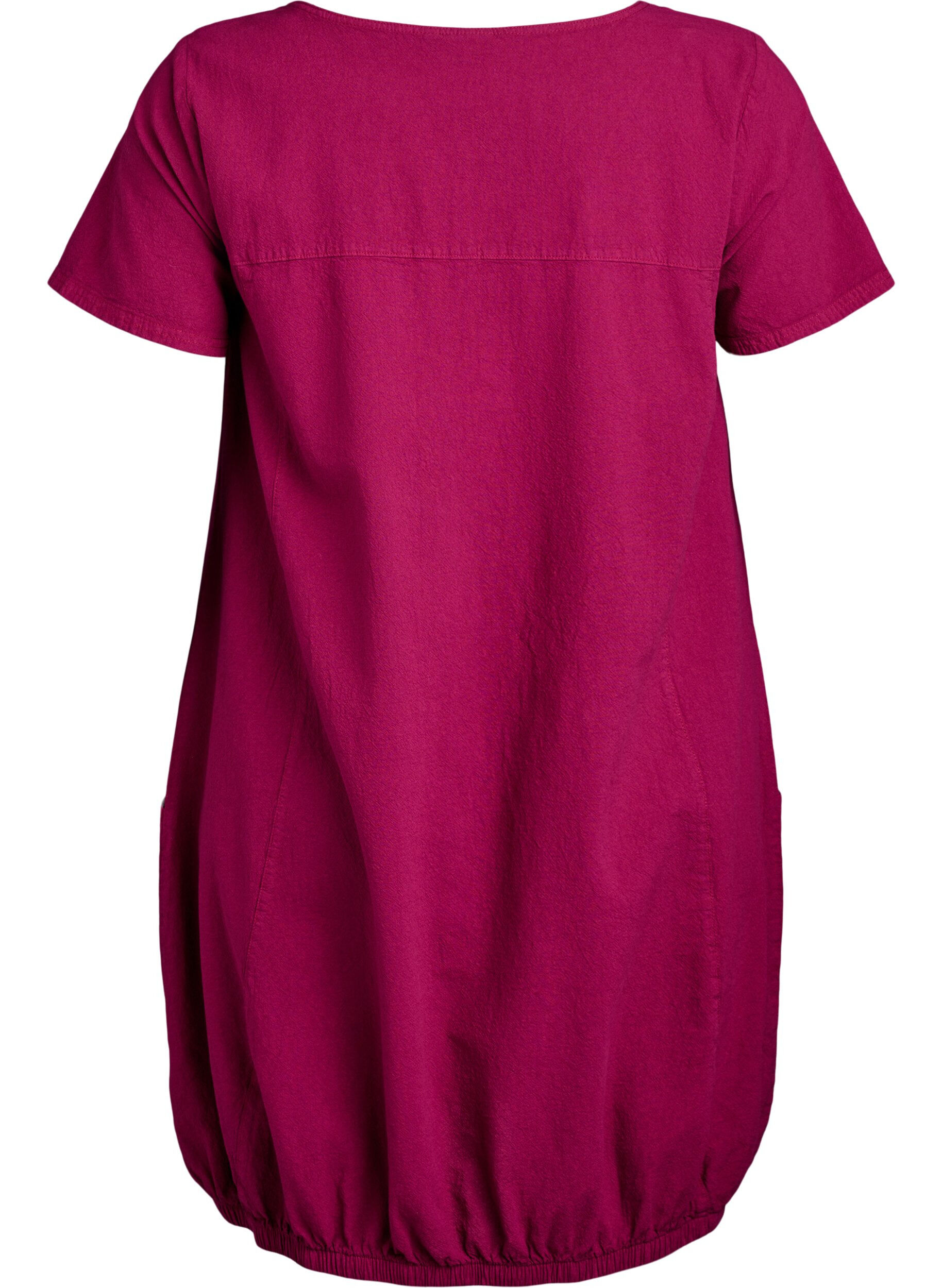 ZizziBaumwollkleid mit kurzen &Auml;rmeln, Rot, Packshot image number 1